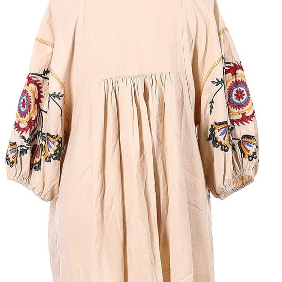 Zara Embroidered Floral Boho Tunic Dress - Picture 2 of 2